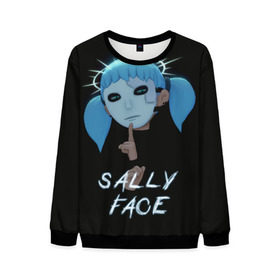 Мужской свитшот 3D с принтом Sally Face (6) в Ухте, 100% полиэстер с мягким внутренним слоем | круглый вырез горловины, мягкая резинка на манжетах и поясе, свободная посадка по фигуре | Тематика изображения на принте: face | fisher | larry johnson | mask | sally | sally face | sally fisher | демоны | духи | маска | призраки | салли | салли фейс | салли фишер | фейс