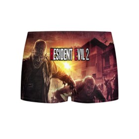 Мужские трусы 3D с принтом Resident Evil 2 в Ухте, 50% хлопок, 50% полиэстер | классическая посадка, на поясе мягкая тканевая резинка | Тематика изображения на принте: 2 | biohazard | evil | g | horror | resident | survival | вирус | зла | зомби | монстры | обитель