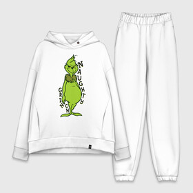 Женский костюм хлопок Oversize с принтом Naughty Grinch в Ухте,  |  | grinch | гринч | новый год | рождество