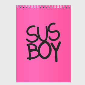 Скетчбук с принтом Susboy в Ухте, 100% бумага
 | 48 листов, плотность листов — 100 г/м2, плотность картонной обложки — 250 г/м2. Листы скреплены сверху удобной пружинной спиралью | Тематика изображения на принте: baby | cry | lil peep | lil peep cry baby | pink | susboy | камуфляж | лил | лилпип | пип | розовый | розовый камуфляж
