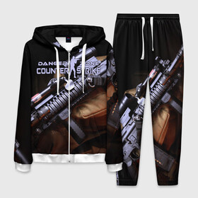 Мужской костюм 3D с принтом Counter Strike Danger Zone в Ухте, 100% полиэстер | Манжеты и пояс оформлены тканевой резинкой, двухслойный капюшон со шнурком для регулировки, карманы спереди | Тематика изображения на принте: battle | counter | danger | global | offensive | royale | strike | zone | контр | оружия | страйк | шутер