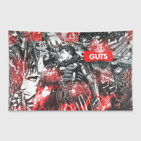 Флаг-баннер с принтом Guts в Ухте, 100% полиэстер | размер 67 х 109 см, плотность ткани — 95 г/м2; по краям флага есть четыре люверса для крепления | anime | berserk | guts | аниме | берсерк | гатс
