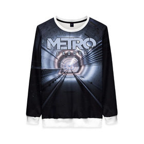Женский свитшот 3D с принтом Metro Exodus в Ухте, 100% полиэстер с мягким внутренним слоем | круглый вырез горловины, мягкая резинка на манжетах и поясе, свободная посадка по фигуре | exodus | horror | metro | survival | исход | метро | мутация | оружия | стелс | шутер | экшен