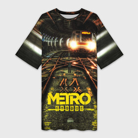 Платье-футболка 3D METRO EXODUS: в Ухте,  |  | ak47 | metro 2033 | metro exodus | апокалипсис | артем | глуховский | дорога | маски | ночь | оружие | поезд | противогаз | сталкеры