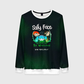 Женский свитшот 3D с принтом Sally Face в Ухте, 100% полиэстер с мягким внутренним слоем | круглый вырез горловины, мягкая резинка на манжетах и поясе, свободная посадка по фигуре | sally face | гизмо | девид | девочка | игра | лари | ларри | мальчик | маска | мрачная | на лице | пых | с протезом | сал | сали | салли | салли фейс | фейс | фэйс | эддисон | эшли