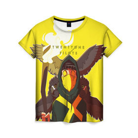 Женская футболка 3D с принтом Twenty one pilots в Ухте, 100% полиэфир ( синтетическое хлопкоподобное полотно) | прямой крой, круглый вырез горловины, длина до линии бедер | 21 pilots | josh dun | jumpsuit | music | rock | twenty one pilots | tyler joseph | джош дан | музыка | рок | тайлер джозеф