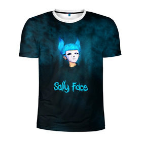 Мужская футболка 3D спортивная с принтом Sally Face в Ухте, 100% полиэстер с улучшенными характеристиками | приталенный силуэт, круглая горловина, широкие плечи, сужается к линии бедра | sally face | гизмо | девид | девочка | игра | лари | ларри | мальчик | маска | мрачная | на лице | пых | с протезом | сал | сали | салли | салли фейс | фейс | фэйс | эддисон | эшли
