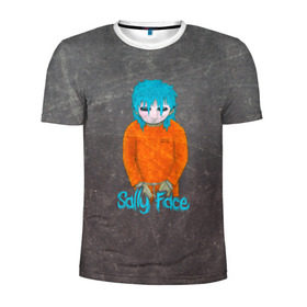 Мужская футболка 3D спортивная с принтом Sally Face в Ухте, 100% полиэстер с улучшенными характеристиками | приталенный силуэт, круглая горловина, широкие плечи, сужается к линии бедра | sally face | гизмо | девид | девочка | игра | лари | ларри | мальчик | маска | мрачная | на лице | пых | с протезом | сал | сали | салли | салли фейс | фейс | фэйс | эддисон | эшли