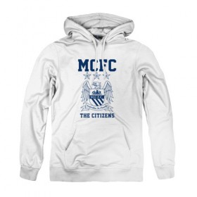 Женская толстовка хлопок с принтом Манчестер Сити в Ухте, френч-терри, мягкий теплый начес внутри (100% хлопок) | карман-кенгуру, эластичные манжеты и нижняя кромка, капюшон с подкладом и шнурком | 