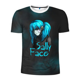 Мужская футболка 3D спортивная с принтом Sally Face в Ухте, 100% полиэстер с улучшенными характеристиками | приталенный силуэт, круглая горловина, широкие плечи, сужается к линии бедра | sally face | гизмо | девид | девочка | игра | лари | ларри | мальчик | маска | мрачная | на лице | пых | с протезом | сал | сали | салли | салли фейс | фейс | фэйс | эддисон | эшли