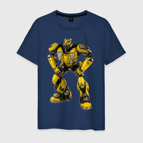 Мужская футболка хлопок с принтом Bumblebee в Ухте, 100% хлопок | прямой крой, круглый вырез горловины, длина до линии бедер, слегка спущенное плечо. | kefer | volkswagen | автобот | бамблби | трансформатор | трансформаторы | шершень | шмель