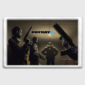 Магнит 45*70 с принтом Payday 2 в Ухте, Пластик | Размер: 78*52 мм; Размер печати: 70*45 | 2 | payday | беглец | бот | ограбления | пейдей | призрак | симулятор | техник | штурмовик | шутер