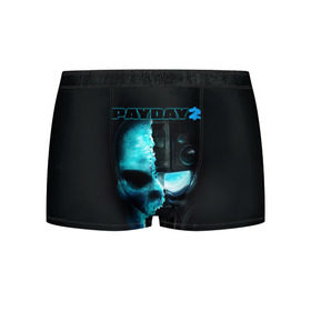 Мужские трусы 3D с принтом Payday 2 в Ухте, 50% хлопок, 50% полиэстер | классическая посадка, на поясе мягкая тканевая резинка | Тематика изображения на принте: 2 | payday | беглец | бот | ограбления | пейдей | призрак | симулятор | техник | штурмовик | шутер