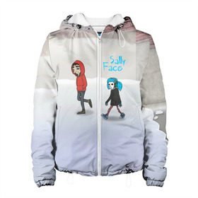 Женская куртка 3D с принтом Sally Face в Ухте, ткань верха — 100% полиэстер, подклад — флис | прямой крой, подол и капюшон оформлены резинкой с фиксаторами, два кармана без застежек по бокам, один большой потайной карман на груди. Карман на груди застегивается на липучку | sally face | гизмо | девид | девочка | игра | лари | ларри | мальчик | маска | мрачная | на лице | пых | с протезом | сал | сали | салли | салли фейс | фейс | фэйс | эддисон | эшли