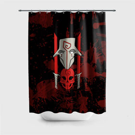 Штора 3D для ванной с принтом juggernaut в Ухте, 100% полиэстер | плотность материала — 100 г/м2. Стандартный размер — 146 см х 180 см. По верхнему краю — пластиковые люверсы для креплений. В комплекте 10 пластиковых колец | dota | dota2 | juggernaut | warcraft