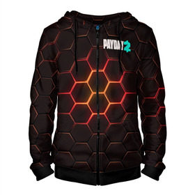 Мужская толстовка 3D на молнии с принтом Payday 2 в Ухте, 100% полиэстер | длина до линии бедра, манжеты и пояс оформлены мягкой тканевой резинкой, двухслойный капюшон со шнурком для регулировки, спереди молния, по бокам два кармана | 2 | payday | беглец | бот | ограбления | пейдей | призрак | симулятор | техник | штурмовик | шутер