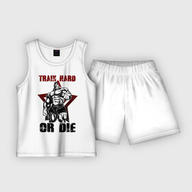 Детская пижама с шортами хлопок Train hard or die: в Ухте,  |  | gym | train hard or die | кач | качок | тренировка | трень или умри