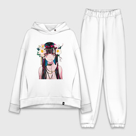 Женский костюм хлопок Oversize с принтом Девушка   сакура в Ухте,  |  | anime | аниме | анимешница | девушка | иллюстрация | милая | мультик | сакура | тян | тянка | цветы