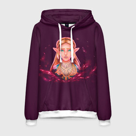 Мужская толстовка 3D с принтом Принцесса Зельда в Ухте, 100% полиэстер | двухслойный капюшон со шнурком для регулировки, мягкие манжеты на рукавах и по низу толстовки, спереди карман-кенгуру с мягким внутренним слоем. | anime | breath of the wild | the legend of zelda | zelda | аниме | зельда | земля хайрул | игра | игровая | линк | магия | миямото | огонь | пламя | семпай | сенпай