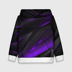 Детская толстовка 3D с принтом GEOMETRY STRIPES в Ухте, 100% полиэстер | двухслойный капюшон со шнурком для регулировки, мягкие манжеты на рукавах и по низу толстовки, спереди карман-кенгуру с мягким внутренним слоем | abstract | geometry | metal | polyviolet | purple | still | stripes | texture | violet | абстракция | геометрия | металл | сталь | текстура | ультрафиолет | фиолетовый