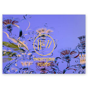 Поздравительная открытка с принтом TWENTY ONE PILOTS в Ухте, 100% бумага | плотность бумаги 280 г/м2, матовая, на обратной стороне линовка и место для марки
 | city | josh dun | twenty one pilots | tyler joseph | urban | альбом | город | музыка