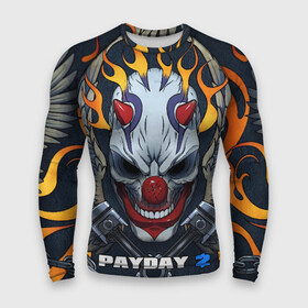 Мужской рашгард 3D с принтом Payday 2 в Ухте,  |  | Тематика изображения на принте: chains day | game | gun | mask | payday | payday 2 | payday2 | грабители | зло | игра | клоун | маска | ограбление | оружие | пистолет