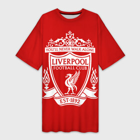 Платье-футболка 3D Ливерпуль: в Ухте,  |  | anfield | liverpool | liverpool fc | the reds | you ll never walk a | клубная | красные | ливерпуль | мерсисайдцы | фанатская | футбольная | футбольный клуб | футбольный клуб ливерпуль | энфилд