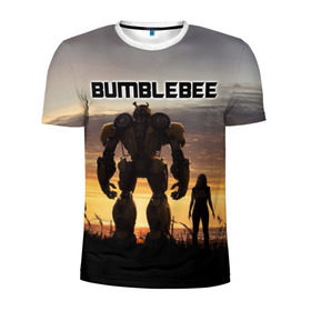 Мужская футболка 3D спортивная с принтом BUMBLEBEE в Ухте, 100% полиэстер с улучшенными характеристиками | приталенный силуэт, круглая горловина, широкие плечи, сужается к линии бедра | bumblebee | автобот | бамблби | герой | камаро | прайм | робот | трансформеры | фильм | шевроле