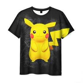 Мужская футболка 3D с принтом Покемон Пикачу в Ухте, 100% полиэфир | прямой крой, круглый вырез горловины, длина до линии бедер | anime | pokemon | аниме | пикачу | покебол | покемон