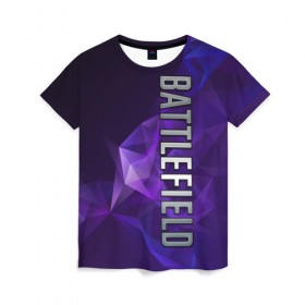 Женская футболка 3D с принтом BATTLEFIELD в Ухте, 100% полиэфир ( синтетическое хлопкоподобное полотно) | прямой крой, круглый вырез горловины, длина до линии бедер | battlefield | бателфилд | игра | компьютерная игра | надпись | поле битвы | стрелялка | шутер