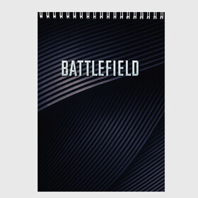Скетчбук с принтом BATTLEFIELD в Ухте, 100% бумага
 | 48 листов, плотность листов — 100 г/м2, плотность картонной обложки — 250 г/м2. Листы скреплены сверху удобной пружинной спиралью | battlefield | бателфилд | игра | компьютерная игра | надпись | поле битвы | стрелялка | шутер