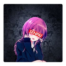 Магнитный плакат 3Х3 с принтом Anime (Senpai 2) в Ухте, Полимерный материал с магнитным слоем | 9 деталей размером 9*9 см | Тематика изображения на принте: ahegao | anime | manga | sempai | senpai | аниме | ахегао | манга | семпай | сенпай