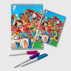 Блокнот One Piece: в Ухте, 100% бумага | 48 листов, плотность листов — 60 г/м2, плотность картонной обложки — 250 г/м2. Листы скреплены удобной пружинной спиралью. Цвет линий — светло-серый
 | anime | manga | one | one piece | piece | аниме | ван пис | дракон | манга | пират | пираты | фрукты