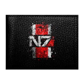 Обложка для студенческого билета с принтом Mass Effect N7 в Ухте, натуральная кожа | Размер: 11*8 см; Печать на всей внешней стороне | game