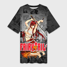 Платье-футболка 3D с принтом Fairy Tail (Эльза) в Ухте,  |  | anime | fairy tail | manga | аниме | манга | фейри тейл | фея | хвост | хвост феи | эльза