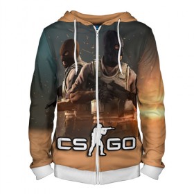 Мужская толстовка 3D на молнии с принтом Counter Strike в Ухте, 100% полиэстер | длина до линии бедра, манжеты и пояс оформлены мягкой тканевой резинкой, двухслойный капюшон со шнурком для регулировки, спереди молния, по бокам два кармана | counter strike | cs go | global offensive | игра | игры | компьютерные | контер страйк