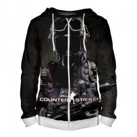 Мужская толстовка 3D на молнии с принтом Counter Strike в Ухте, 100% полиэстер | длина до линии бедра, манжеты и пояс оформлены мягкой тканевой резинкой, двухслойный капюшон со шнурком для регулировки, спереди молния, по бокам два кармана | counter strike | cs go | global offensive | игра | игры | компьютерные | контер страйк