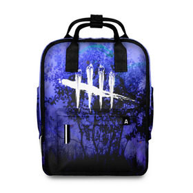 Женский рюкзак 3D с принтом Dead by Daylight в Ухте, 100% полиэстер | лямки с регулируемой длиной, сверху ручки, чтобы рюкзак нести как сумку. Основное отделение закрывается на молнию, как и внешний карман. Внутри два дополнительных кармана, один из которых закрывается на молнию. По бокам два дополнительных кармашка, куда поместится маленькая бутылочка
 | dead by daylight | game | hillbilly | maniacs | trapper | wraith | деревенщина | игра | мертвые днем | охотник | призрак