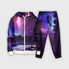 Детский костюм 3D с принтом Северный закат в Ухте,  |  | galaxy | nebula | neon | space | star | абстракция | вселенная | галактика | звезда | звезды | космический | неон | неоновый | неоновый космос | планеты