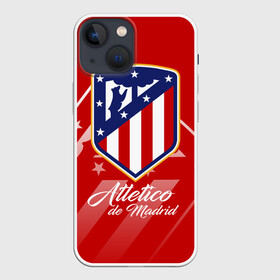 Чехол для iPhone 13 mini с принтом Атлетико Мадрид в Ухте,  |  | atletico de madrid | atletico madrid | атлетико | атлетико мадрид | болельщи | испания | клубная | красно белые | лалига | мадрид | матрасники | фанатская | форма | футбол | футбольная
