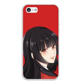 Чехол для iPhone 5/5S матовый с принтом Kakegurui Red в Ухте, Силикон | Область печати: задняя сторона чехла, без боковых панелей | Тематика изображения на принте: anime | compulsive gambler | kakegurui | manga | аниме | безумный азарт | дзябами | карты | манга | покер | скучная девушка | юмэко джабами