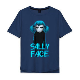 Мужская футболка хлопок Oversize с принтом Sally Face (ХЛОПОК) в Ухте, 100% хлопок | свободный крой, круглый ворот, “спинка” длиннее передней части | 
