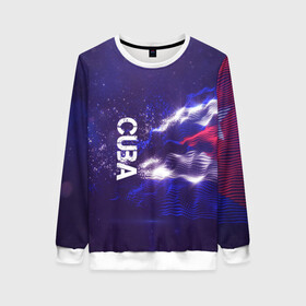 Женский свитшот 3D с принтом Cuba(Куба) в Ухте, 100% полиэстер с мягким внутренним слоем | круглый вырез горловины, мягкая резинка на манжетах и поясе, свободная посадка по фигуре | cuba | flag | urban | город | куба | мир | путешествие | символика | страны | флаг | флаги