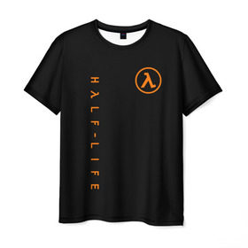 Мужская футболка 3D с принтом HALF-LIFE в Ухте, 100% полиэфир | прямой крой, круглый вырез горловины, длина до линии бедер | aperture laboratorie | black mesa | gordon freeman | half life | half life 3 | logo | valve | вэлв | гордон фриман | игра | лого | монтировка | фантастика | халф лайф