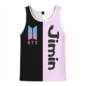 Мужская майка 3D с принтом BTS Jimin в Ухте, 100% полиэстер | круглая горловина, приталенный силуэт, длина до линии бедра. Пройма и горловина окантованы тонкой бейкой | Тематика изображения на принте: bts | jimin | бтс | группа | корейская | музыка | розовый | цветы | черный