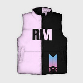 Женский жилет утепленный 3D с принтом BTS RM в Ухте,  |  | bts | rm | бтс | группа | корейская | музыка | розовый | цветы | черный