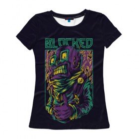 Женская футболка 3D с принтом Робот в Ухте, 100% полиэфир ( синтетическое хлопкоподобное полотно) | прямой крой, круглый вырез горловины, длина до линии бедер | robot | неон | ретро | робот