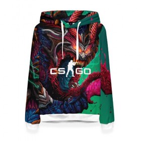 Женская толстовка 3D с принтом CS GO hyper beast skin в Ухте, 100% полиэстер  | двухслойный капюшон со шнурком для регулировки, мягкие манжеты на рукавах и по низу толстовки, спереди карман-кенгуру с мягким внутренним слоем. | beast | counterstike | csgo | hyper | hyperbeast | m4a1s | steam | винтовка | контра | кс | ксго | шмотки