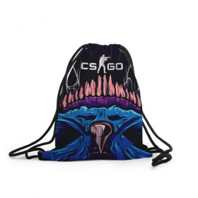 Рюкзак-мешок 3D с принтом CS GO hyper beast skin в Ухте, 100% полиэстер | плотность ткани — 200 г/м2, размер — 35 х 45 см; лямки — толстые шнурки, застежка на шнуровке, без карманов и подкладки | 