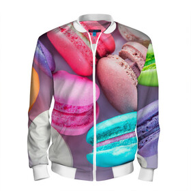 Мужской бомбер 3D с принтом Macaroons в Ухте, 100% полиэстер | застегивается на молнию, по бокам два кармана без застежек, по низу бомбера и на воротнике - эластичная резинка | almond | cookie | dessert | food | macaroons | maccarone | maccherone | десерт | еда | макарон | макарони | макароны | макарун | макаруны | миндаль | миндальный | орех | печенье | сладкое | сладости